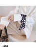 Multi-Functional Silk Feeling Scarf W/ Polka Dots Print 